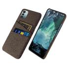 For Nokia G11 Cloth Texture Card Slot PC+Nylon Phone Case(Brown) - 1
