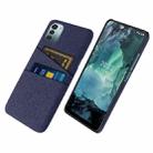 For Nokia G21 Cloth Texture Card Slot PC+Nylon Phone Case(Blue) - 1