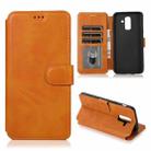 For Samsung Galaxy A6+ Shockproof PU + TPU Leather Phone Case(Khaki) - 1