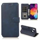 For Samsung Galaxy A30 Shockproof PU + TPU Leather Phone Case(Blue) - 1