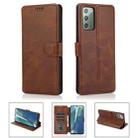 For Samsung Galaxy Note20 Shockproof PU + TPU Leather Phone Case(Brown) - 1