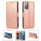 For Samsung Galaxy Note20 Shockproof PU + TPU Leather Phone Case(Rose Gold) - 1