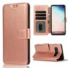 For Samsung Galaxy S10+ Shockproof PU + TPU Leather Phone Case(Rose Gold) - 1