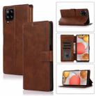 For Samsung Galaxy A12 Shockproof PU + TPU Leather Phone Case(Brown) - 1