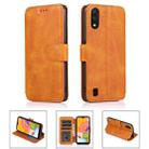 For Samsung Galaxy A01 Shockproof PU + TPU Leather Phone Case(Khaki) - 1