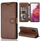 For Samsung Galaxy S20 FE Shockproof PU + TPU Leather Phone Case(Brown) - 1