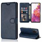 For Samsung Galaxy S20 FE Shockproof PU + TPU Leather Phone Case(Blue) - 1