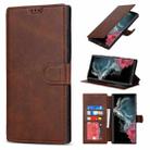 For Samsung Galaxy S22 Ultra 5G Shockproof PU + TPU Leather Phone Case(Brown) - 1