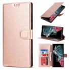 For Samsung Galaxy S22 Ultra 5G Shockproof PU + TPU Leather Phone Case(Rose Gold) - 1