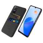 For Honor Play6T Cloth Texture Card Slot PC+Nylon Phone Case(Black) - 1