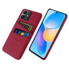 For Honor Play6T Pro Cloth Texture Card Slot PC+Nylon Phone Case(Red) - 1