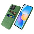 For Honor Play6T Pro Cloth Texture Card Slot PC+Nylon Phone Case(Green) - 1