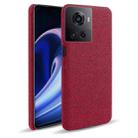 For OnePlus Ace Cloth Texture PC + Nylon Back Phone Case(Red) - 1