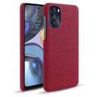 For Motorola Moto G 5G 2022 Cloth Texture PC + Nylon Back Phone Case(Red) - 1