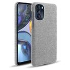 For Motorola Moto G 5G 2022 Cloth Texture PC + Nylon Back Phone Case(Light Grey) - 1