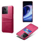 For OnePlus Ace Calf Texture PC + PU Phone Case(Rose Red) - 1