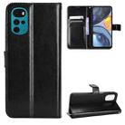 For Motorola Moto G22 Retro Crazy Horse Texture Leather Phone Case(Black) - 1