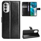 For Motorola Moto G52 4G Retro Crazy Horse Texture Leather Phone Case(Black) - 1