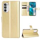 For Motorola Moto G52 4G Retro Crazy Horse Texture Leather Phone Case(Gold) - 1