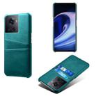 For OnePlus Ace Calf Texture Card Slots PC+PU Leather Phone Case(Green) - 1