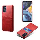 For Motorola Moto G 5G 2022 Calf Texture Card Slots PC+PU Leather Phone Case(Red) - 1