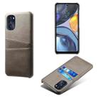 For Motorola Moto G 5G 2022 Calf Texture Card Slots PC+PU Leather Phone Case(Grey) - 1