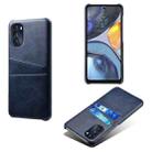 For Motorola Moto G 5G 2022 Calf Texture Card Slots PC+PU Leather Phone Case(Blue) - 1