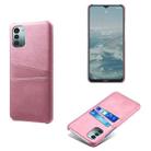 For Nokia G11 Calf Texture Card Slots PC+PU Leather Phone Case(Pink) - 1