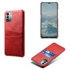 For Nokia G21 Calf Texture Card Slots PC+PU Leather Phone Case(Red) - 1