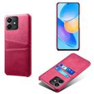 For Honor Play6T Pro Calf Texture Card Slots PC+PU Leather Phone Case(Rose Red) - 1