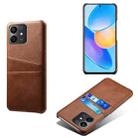 For Honor Play6T Pro Calf Texture Card Slots PC+PU Leather Phone Case(Brown) - 1
