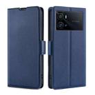 For vivo iQOO 9 Pro 5G Ultra-thin Voltage Side Buckle Horizontal Flip Leather Phone Case(Blue) - 1