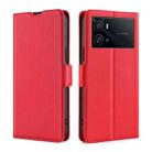 For vivo iQOO 9 Pro 5G Ultra-thin Voltage Side Buckle Horizontal Flip Leather Phone Case(Red) - 1