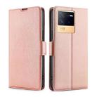 For vivo iQOO Neo6 5G Ultra-thin Voltage Side Buckle Horizontal Flip Leather Phone Case(Rose Gold) - 1