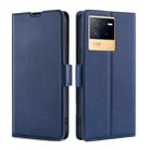 For vivo iQOO Neo6 5G Ultra-thin Voltage Side Buckle Horizontal Flip Leather Phone Case(Blue) - 1