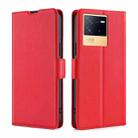 For vivo iQOO Neo6 5G Ultra-thin Voltage Side Buckle Horizontal Flip Leather Phone Case(Red) - 1