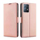 For vivo iQOO U5 5G Ultra-thin Voltage Side Buckle Horizontal Flip Leather Phone Case(Rose Gold) - 1