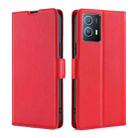 For vivo iQOO U5 5G Ultra-thin Voltage Side Buckle Horizontal Flip Leather Phone Case(Red) - 1