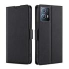 For vivo iQOO U5 5G Ultra-thin Voltage Side Buckle Horizontal Flip Leather Phone Case(Black) - 1