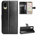 For Sharp Simple Sumaho 6 Retro Crazy Horse Texture Leather Phone Case(Black) - 1