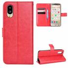 For Sharp Simple Sumaho 6 Retro Crazy Horse Texture Leather Phone Case(Red) - 1