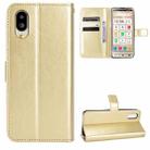 For Sharp Simple Sumaho 6 Retro Crazy Horse Texture Leather Phone Case(Gold) - 1