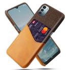 For Nokia G21 Cloth Texture Card Slot PC+PU Leather Phone Case(Orange) - 1