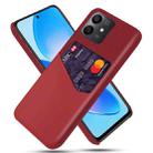 For Honor Play6T Pro Cloth Texture Card Slot PC+PU Leather Phone Case(Red) - 1