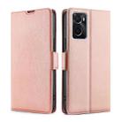 For OPPO A36 4G/A76 4G Global Ultra-thin Voltage Side Buckle  Horizontal Flip Leather Phone Case(Rose Gold) - 1