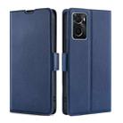 For OPPO A36 4G/A76 4G Global Ultra-thin Voltage Side Buckle  Horizontal Flip Leather Phone Case(Blue) - 1