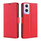 For OPPO A96 5G Ultra-thin Voltage Side Buckle  Horizontal Flip Leather Phone Case(Red) - 1