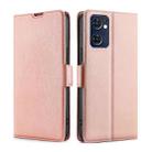 For OPPO Find X5 Lite Ultra-thin Voltage Side Buckle  Horizontal Flip Leather Phone Case(Rose Gold) - 1