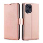 For OPPO Find X5 Pro Ultra-thin Voltage Side Buckle  Horizontal Flip Leather Phone Case(Rose Gold) - 1
