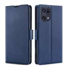 For OPPO Find X5 Pro Ultra-thin Voltage Side Buckle  Horizontal Flip Leather Phone Case(Blue) - 1